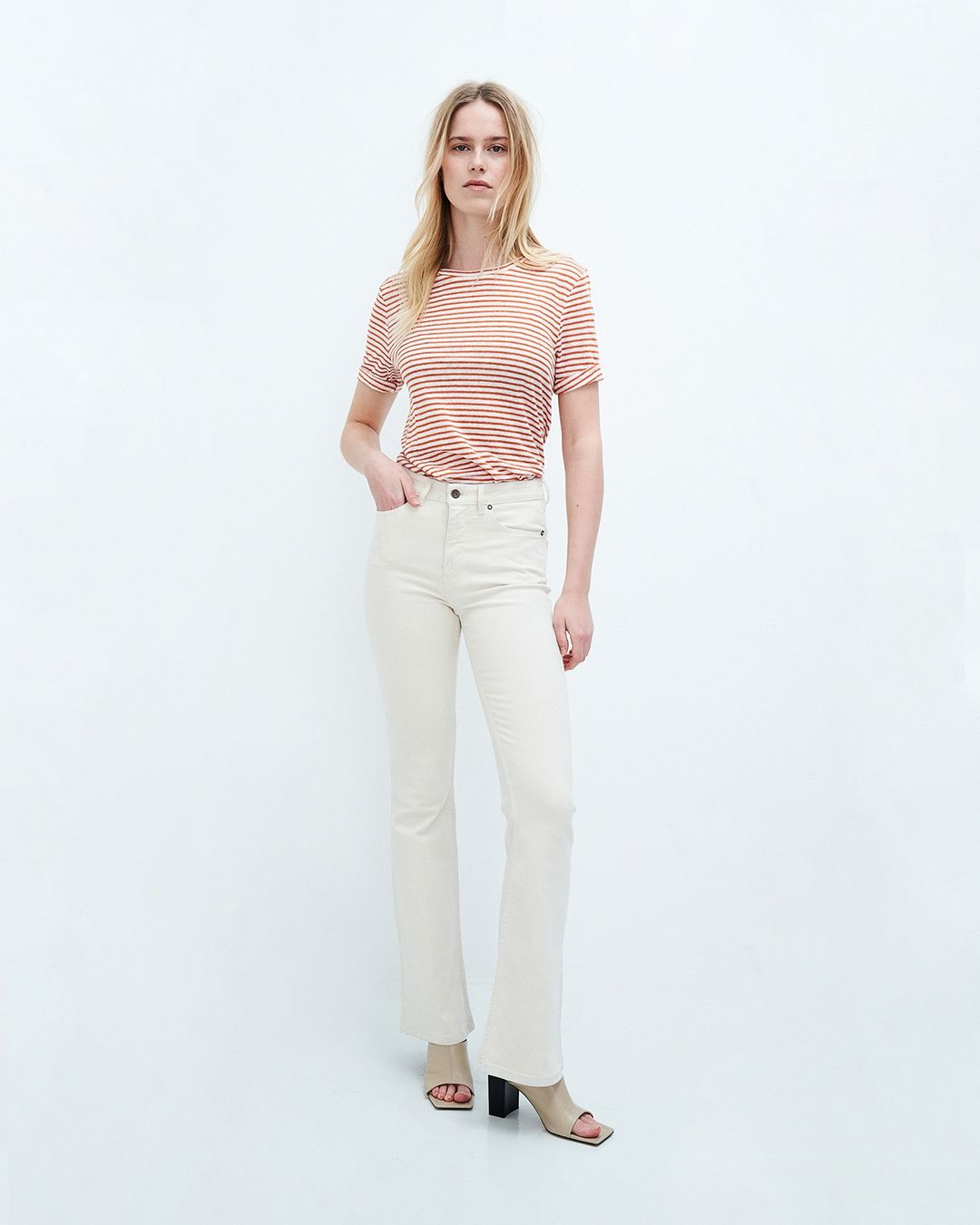 Lisette undyed witte flared jeans