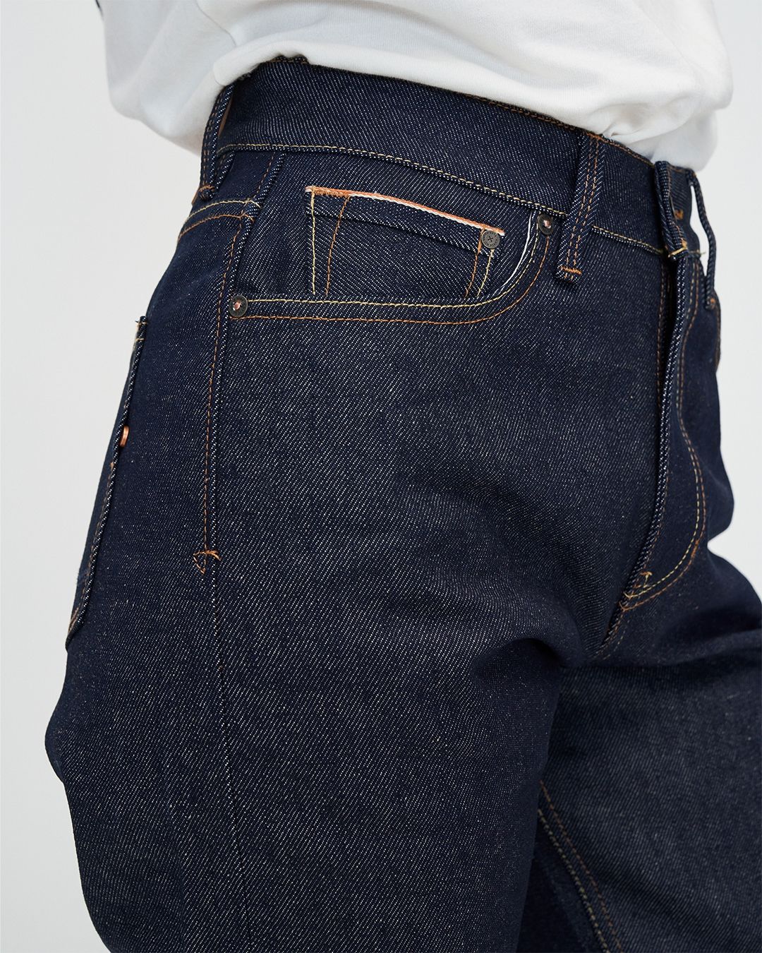 Nora Loose Tapered Orange Selvedge Recycled Raw