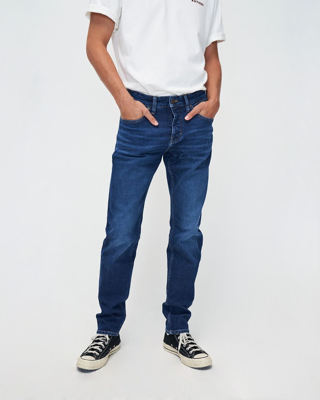 Jim Tapered Fit Jeans Faded Indigoblau